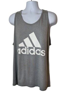 Adidas Mens XL Tank Go To Top Gray Sleeveless Elite Logo Sporty Athletic Workout
